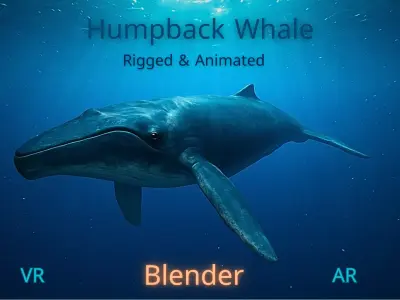 Humpback Whale Rigged Low-poly 3D model