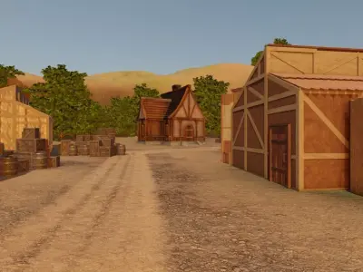 Valley Town 3D model