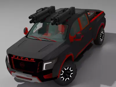Nissan titan 2017  Low-poly 3D model