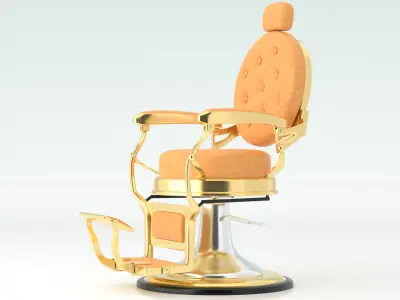 Alesso Professional Barber Chair brown 3D model