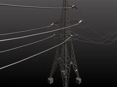 Power line 110 kV 3D model