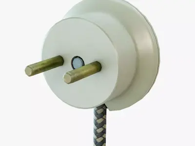 Round Electrical plug USSR Low-poly 3D model