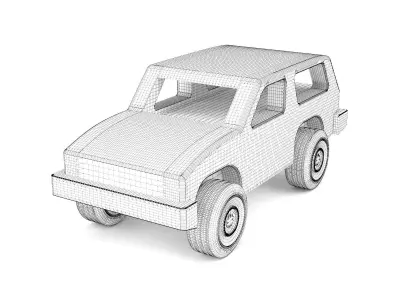 Wooden toy car 21 3D model