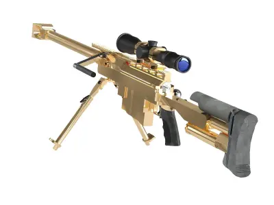 Sniper Rifle PGM Hecate Low-poly 3D model