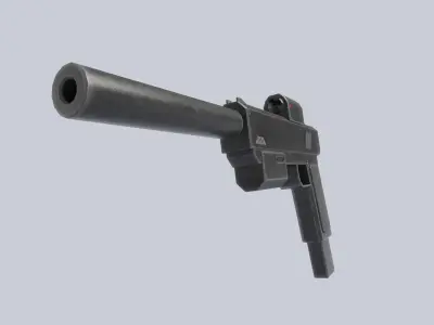 Minimal gun Low-poly 3D model purchase