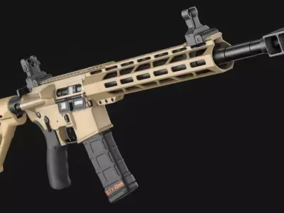 Alexander Arms 50 Beowulf Tactical AR-15 - Game Asset Low-poly 3D model