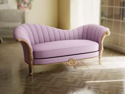 Furniture Sofa Chaise Lounge Low-poly 3D model