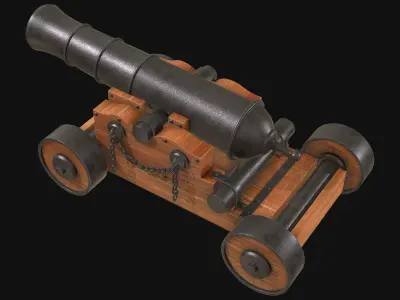 Cannon 4 Low-poly 3D model