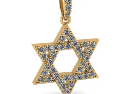 Davids star with stones Free low-poly 3D model