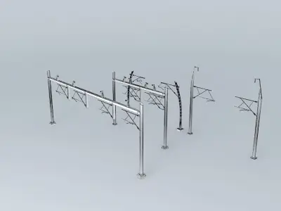 Dutch 25kV gantries Free 3D model