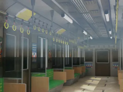 Train computerline indonesia Low-poly 3D model