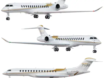 Bombardier Global 7500 aircraft 3D model