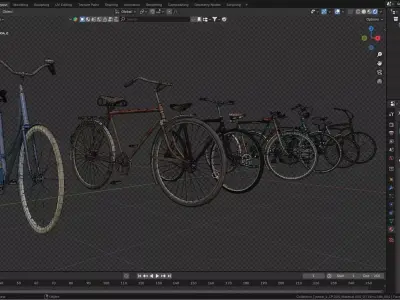Bicycle Asset for Game Ready 3D Model Low-poly 3D model