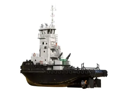Articulated tug boat Black 3D model