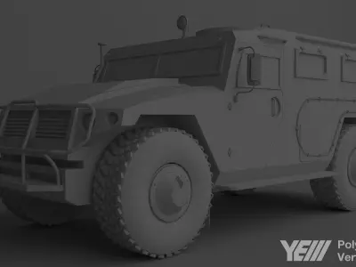 Dirty Military Vehicle Low-poly 3D model