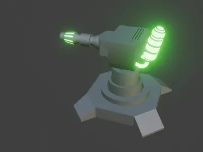 plasma turret Low-poly 3D model purchase