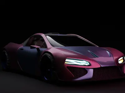 high detailed high poly supercar model rigged Free 3D model