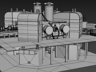 Particle Accelerator separated sector cyclotron  Low-poly 3D model