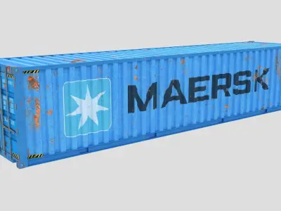 Cargo Shipping Container 3D model 01 Low-poly 3D model