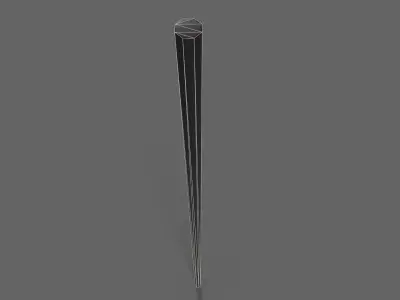 PBR Wushu Stick Black Low-poly 3D model