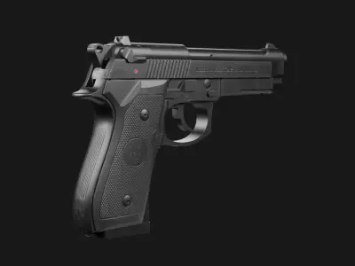 Beretta M9A1 9mm Handgun Low-poly 3D model