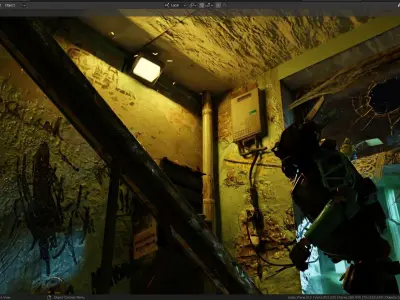  entrance scene day and night look 3D model