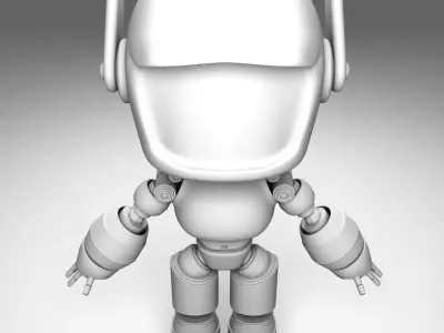 Cute Robot Low-poly 3D model 12