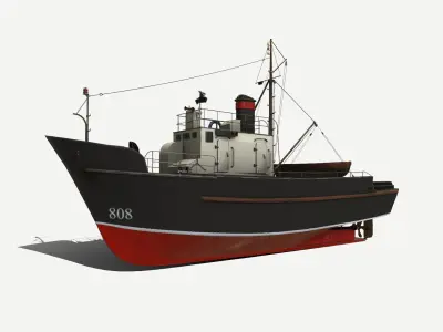 Fishing boat PBR Low-poly 3D model by we3d1234