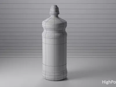 Realistic  denatured alcohol bottle 3D model