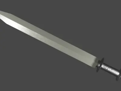 Spatha sword with Khora handle Low-poly 3D model