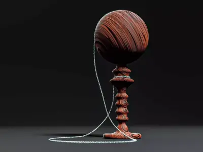 Vintage Cup-and-Ball Toy 3D model