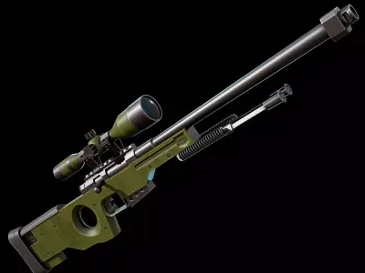 Stylized AWP Sniper Rifle Low-poly 3D model
