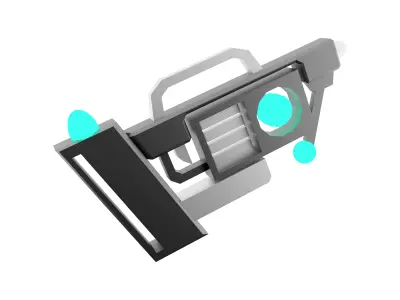 3d game pistol low poly icon 3D model purchase