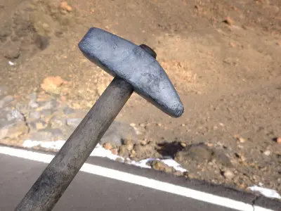 Low-poly ready-to-game blacksmith hammer Low-poly 3D model