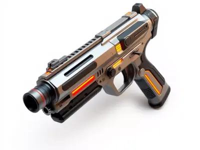 Futuristic Pistol model pack Low-poly 3D model
