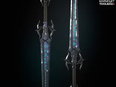 Excalibur Stylized Sword Low-poly 3D model