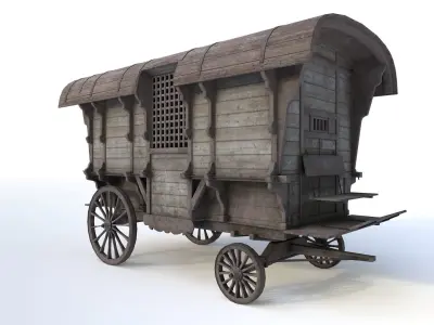 Old Prison Trolley Low-poly 3D model