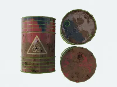 Toxic Barrel Low Poly 3D Model Low-poly 3D model