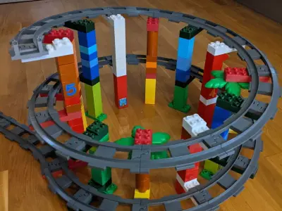 LEGO Duplo compatible spiral elevation train track 3D print model