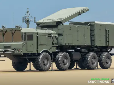 S400 Radar - Military Vehicle Low-poly 3D model