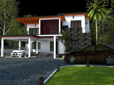 modern house  Free 3D model