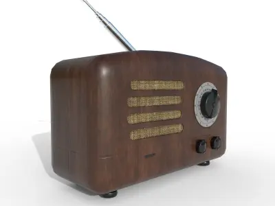 Old Radio Retro PBR Low-poly 3D model