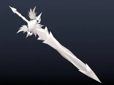 Futuristic Sword Low-poly 3D model 22