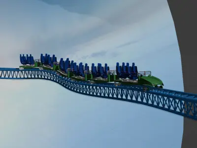 Roller Coaster Low-poly 3D model