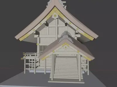 Izumo Oyashiro Japanese Shinto Shrine Taisha zukuri 3D model