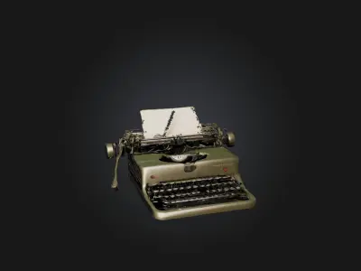 Typewriter Model Low-poly 3D model