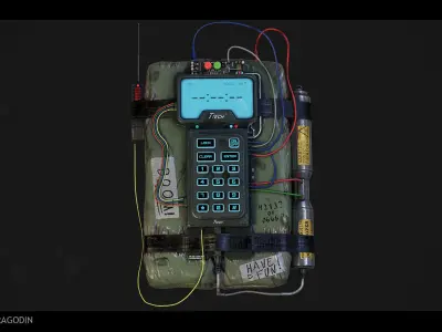 C4 Explosive Bomb Low-poly 3D model