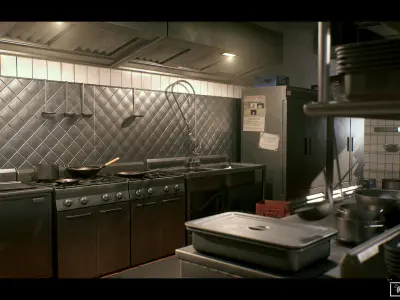 Commercial Kitchen - Unreal Engine 5 Low-poly 3D model