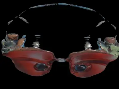 Red Steampunk Goggle Free low-poly 3D model