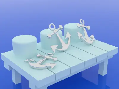 Ship Anchor Low-poly 3D model